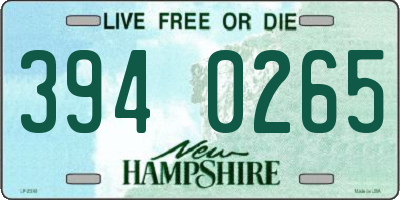 NH license plate 3940265
