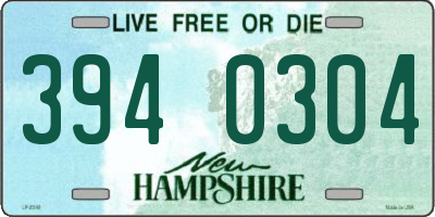 NH license plate 3940304