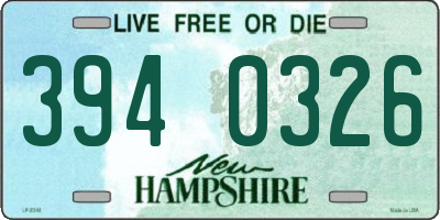 NH license plate 3940326