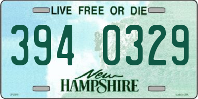 NH license plate 3940329