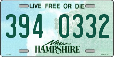 NH license plate 3940332