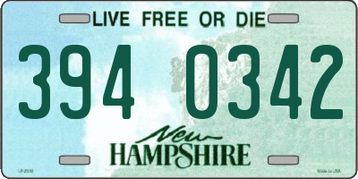 NH license plate 3940342