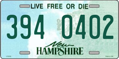 NH license plate 3940402