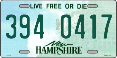 NH license plate 3940417