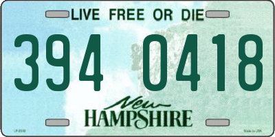 NH license plate 3940418