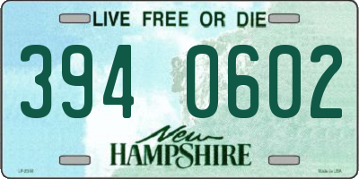NH license plate 3940602