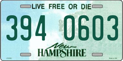 NH license plate 3940603