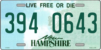 NH license plate 3940643