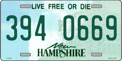 NH license plate 3940669