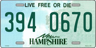 NH license plate 3940670