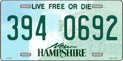 NH license plate 3940692