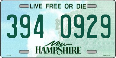 NH license plate 3940929