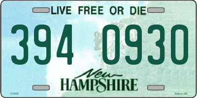 NH license plate 3940930