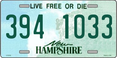 NH license plate 3941033