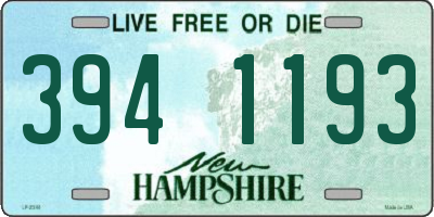 NH license plate 3941193