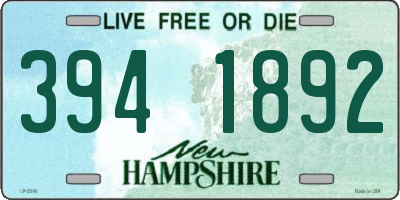 NH license plate 3941892