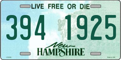 NH license plate 3941925