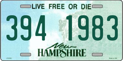 NH license plate 3941983
