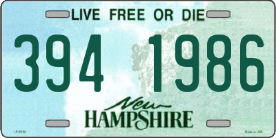 NH license plate 3941986