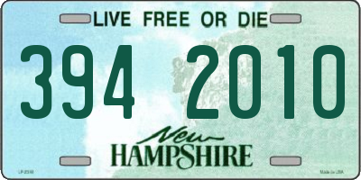 NH license plate 3942010