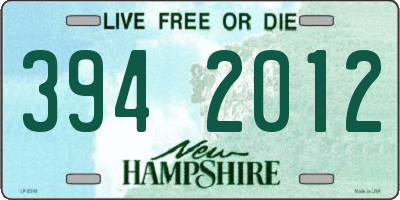 NH license plate 3942012