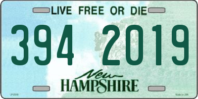 NH license plate 3942019