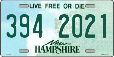 NH license plate 3942021