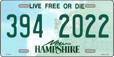 NH license plate 3942022
