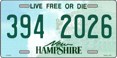 NH license plate 3942026