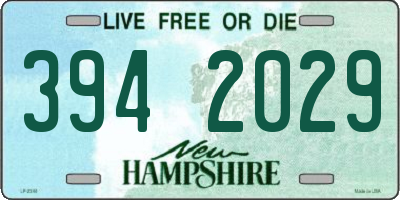NH license plate 3942029