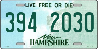 NH license plate 3942030
