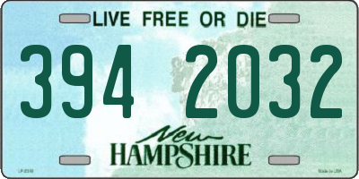 NH license plate 3942032