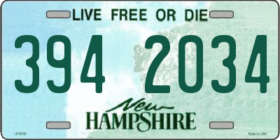 NH license plate 3942034