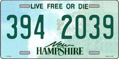 NH license plate 3942039