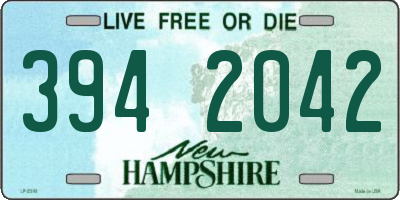 NH license plate 3942042