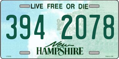 NH license plate 3942078