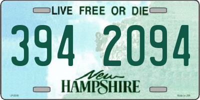 NH license plate 3942094