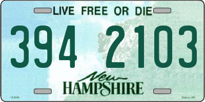 NH license plate 3942103
