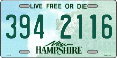 NH license plate 3942116