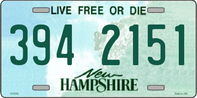 NH license plate 3942151
