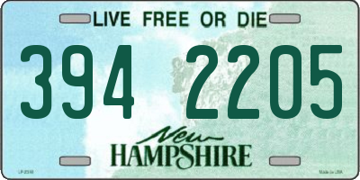 NH license plate 3942205