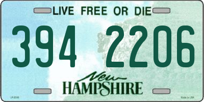 NH license plate 3942206