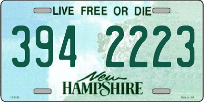 NH license plate 3942223