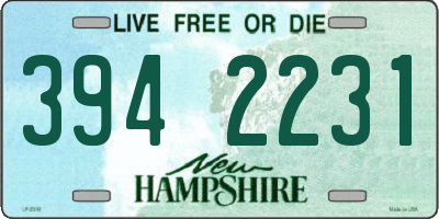 NH license plate 3942231