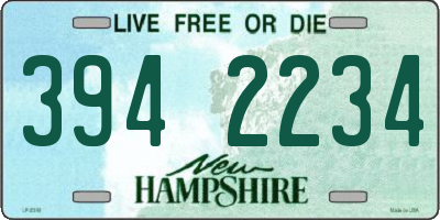 NH license plate 3942234
