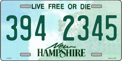 NH license plate 3942345