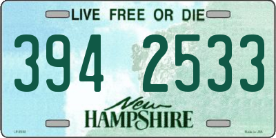 NH license plate 3942533