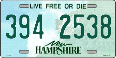 NH license plate 3942538