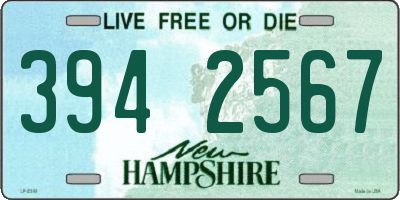 NH license plate 3942567