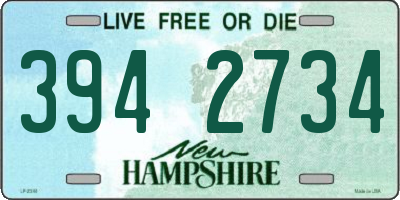 NH license plate 3942734